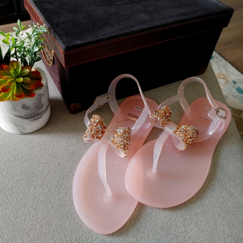3 For $30/Gummy Flip Flop Sandals (pink/nude)